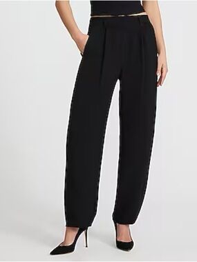 Express | High Waisted Relaxed Barrel Pant in Signature Crepe
